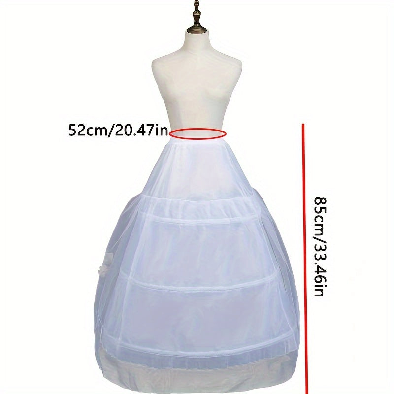 Adjustable Waist Bridal Petticoat with Three Hoops for Wedding Dress Support