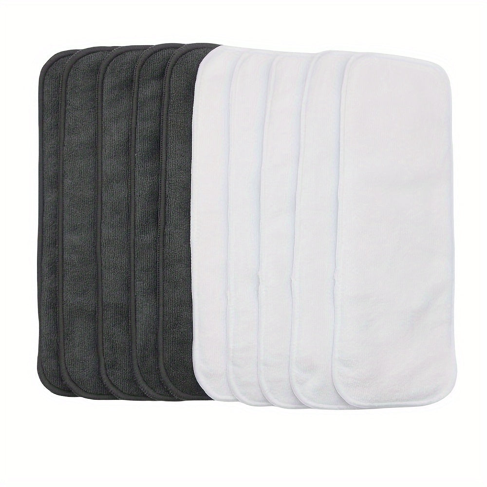 10-Pack Reusable Microfiber Diaper Inserts 3-Layer Washable Liners for Nappies