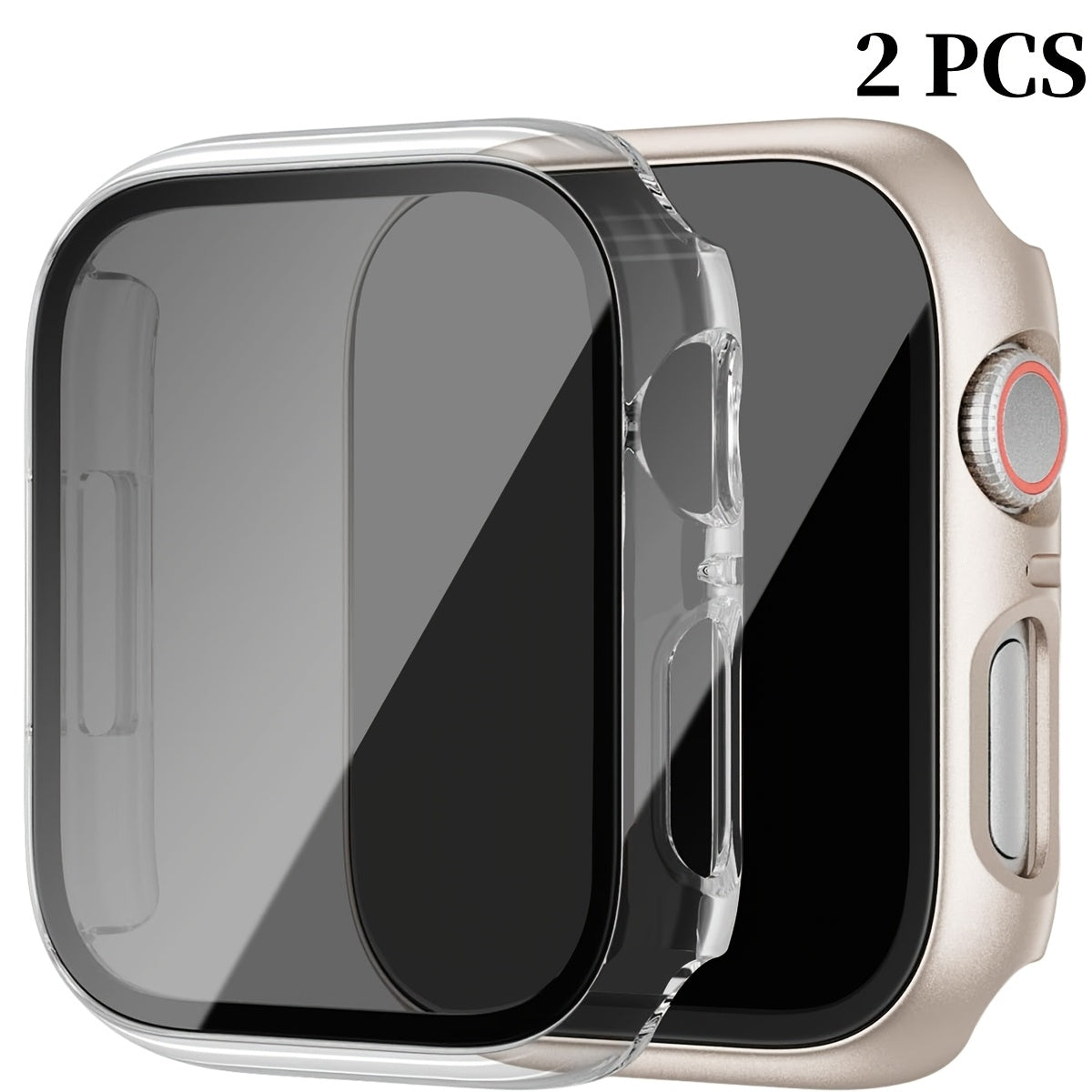 Black Apple Watch Case with 2 Ultra-Thin Tempered Glass Privacy Screen Protectors for Series 1-Ultra 38-49mm