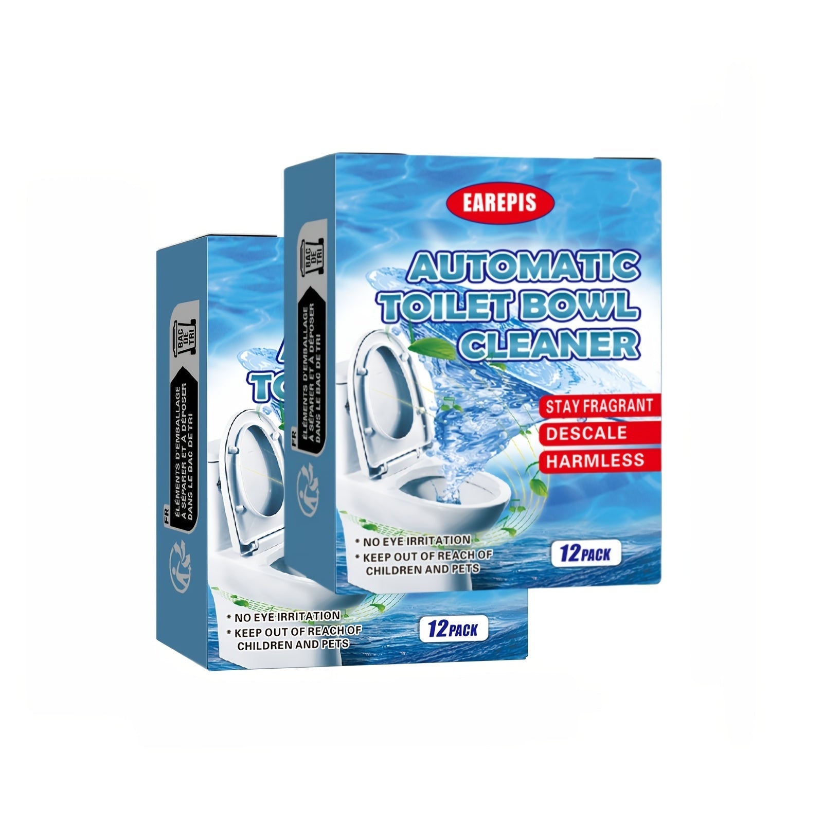 Chuqur tozalash uchun tualet tabletkalari, gazlangan, dog'lar va qoldiqlarni olib tashlaydi