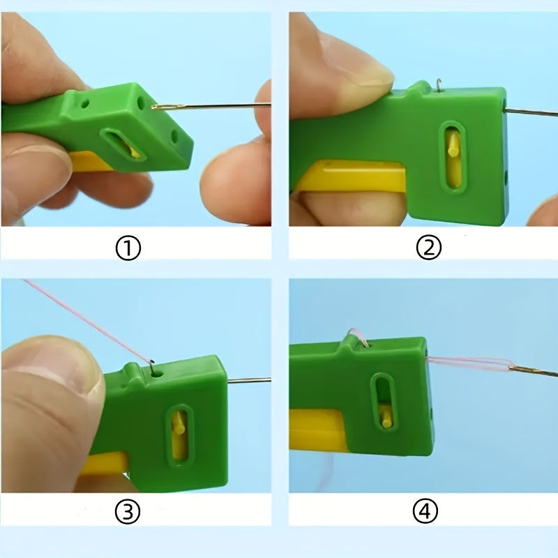 Простой инструмент, который помогает пожилым людям и людям с нарушениями зрения легко заправлять швейные иглы - изготовлен из прочного пластика в нескольких цветах.