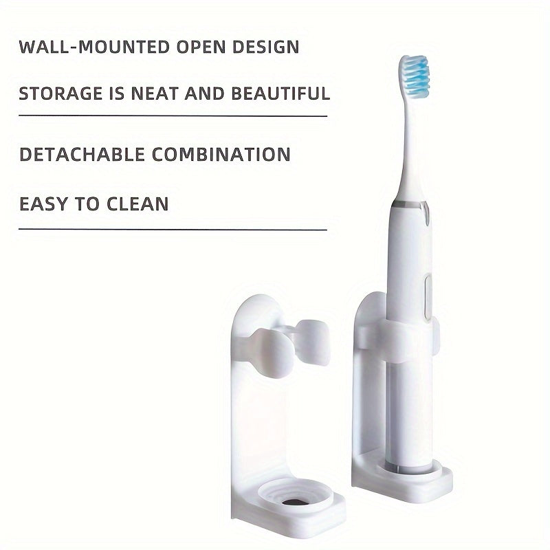 Wall-Mounted Electric Toothbrush Holder No Drill Space-Saving Bathroom Accessory
