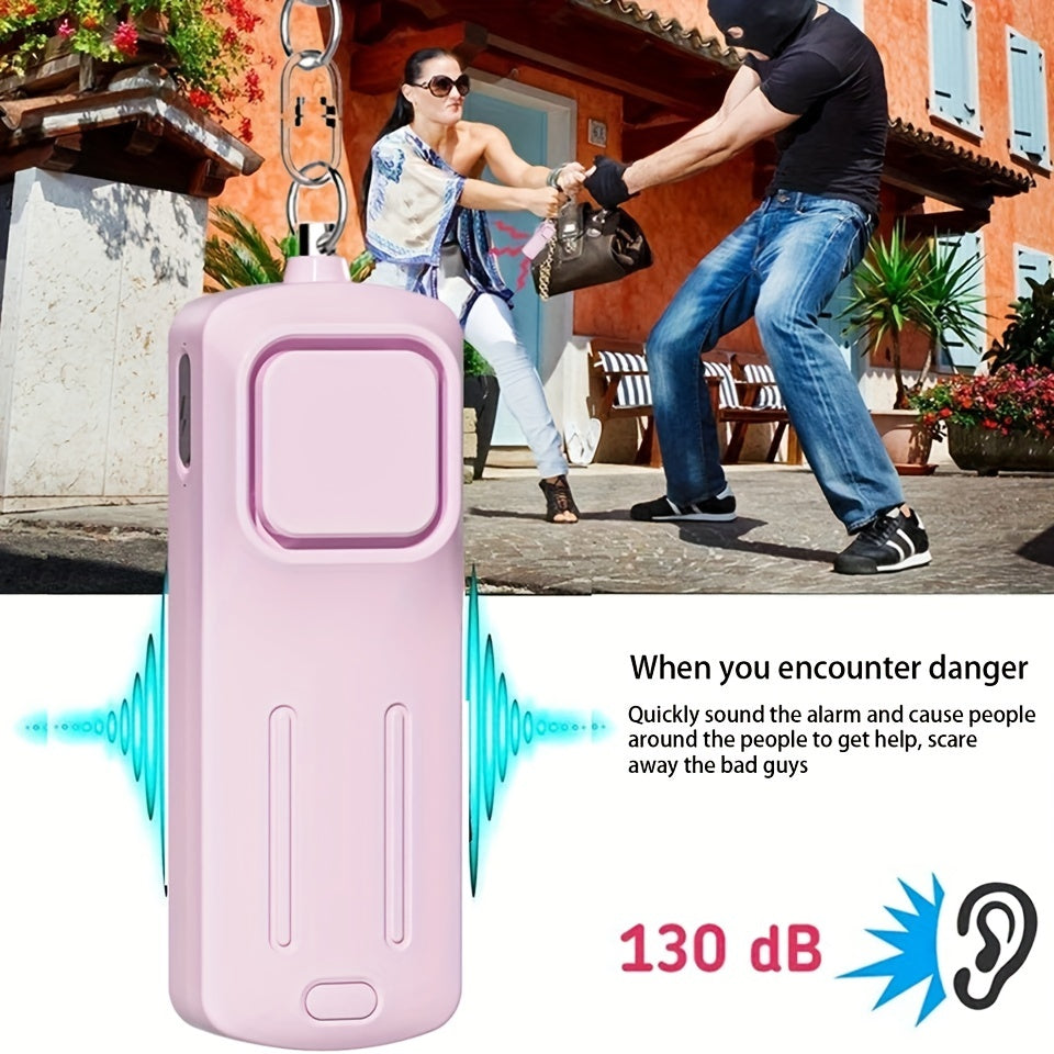 Women's Personal Safety Alarm 130dB Rechargeable USB Charging Compact Emergency Self-Defense Device