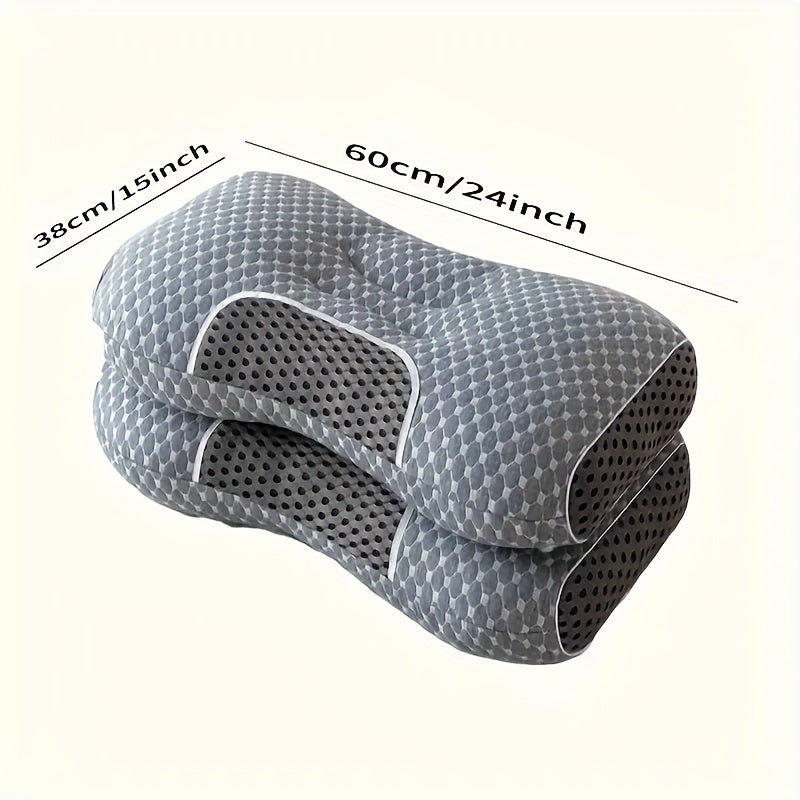 Cervical Pillow Set for All Sleep Positions Breathable Pillowcase Medium Soft Polyester Fill 1000g or 2000g
