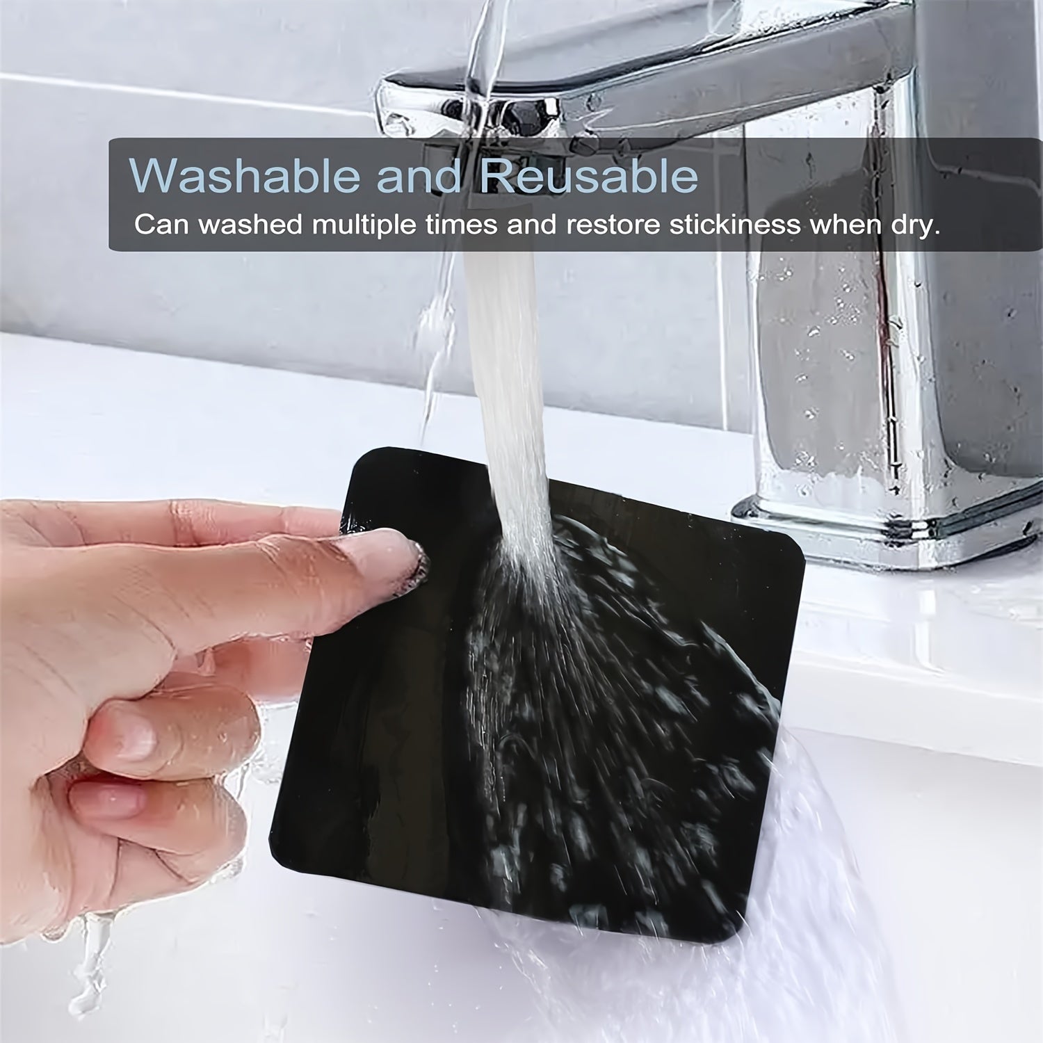 Black Non-Slip Carpet Mat for Hardwood Floors Reusable Washable Grips