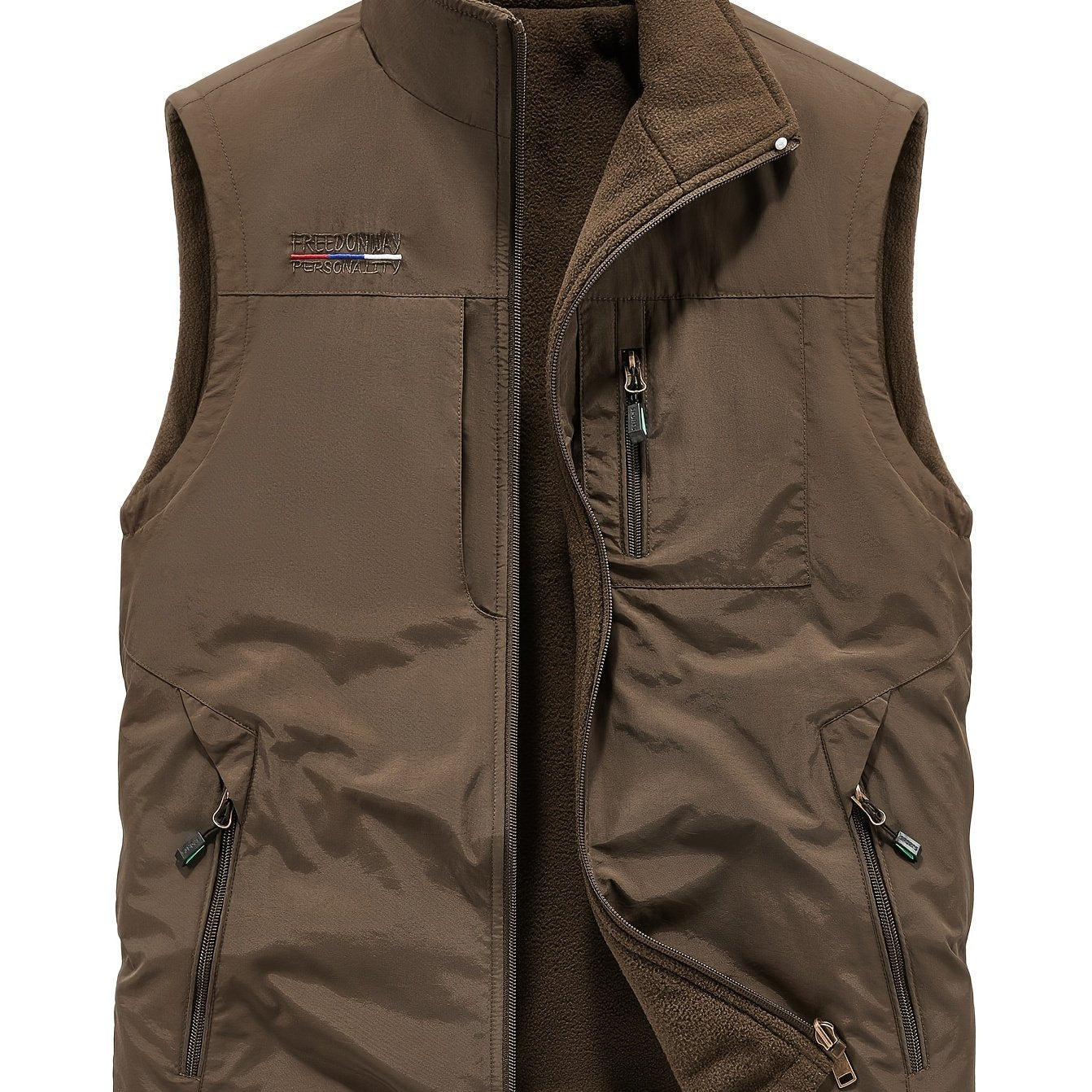 Men's Nylon Casual Zip Up Vest for Spring and Fall Outdoor Wear