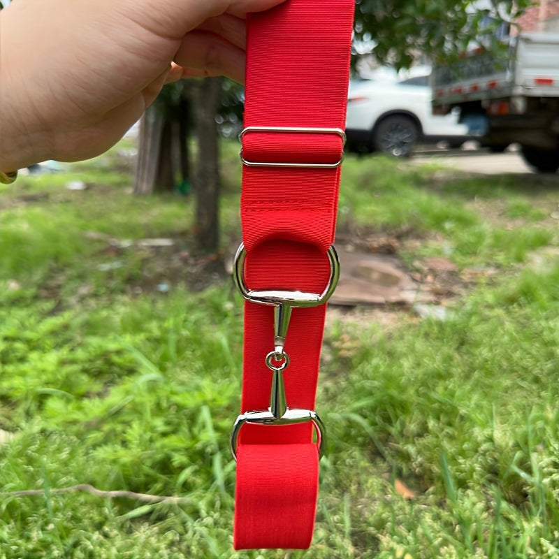 Women's Elastic Waist Belt with Metal Buckle Adjustable Stretchable Accessory