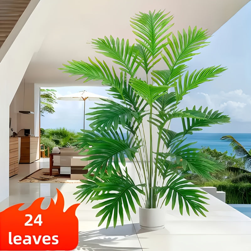 Artificial Plastic Plant with Ground Stand for Home Decor Indoor Outdoor All-Season