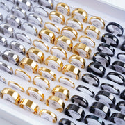 Minimalist zanglamaydigan po'latdan yasalgan uzuklar to'plami erkaklar va ayollar uchun, 10 ta uzuk, 2-8MM