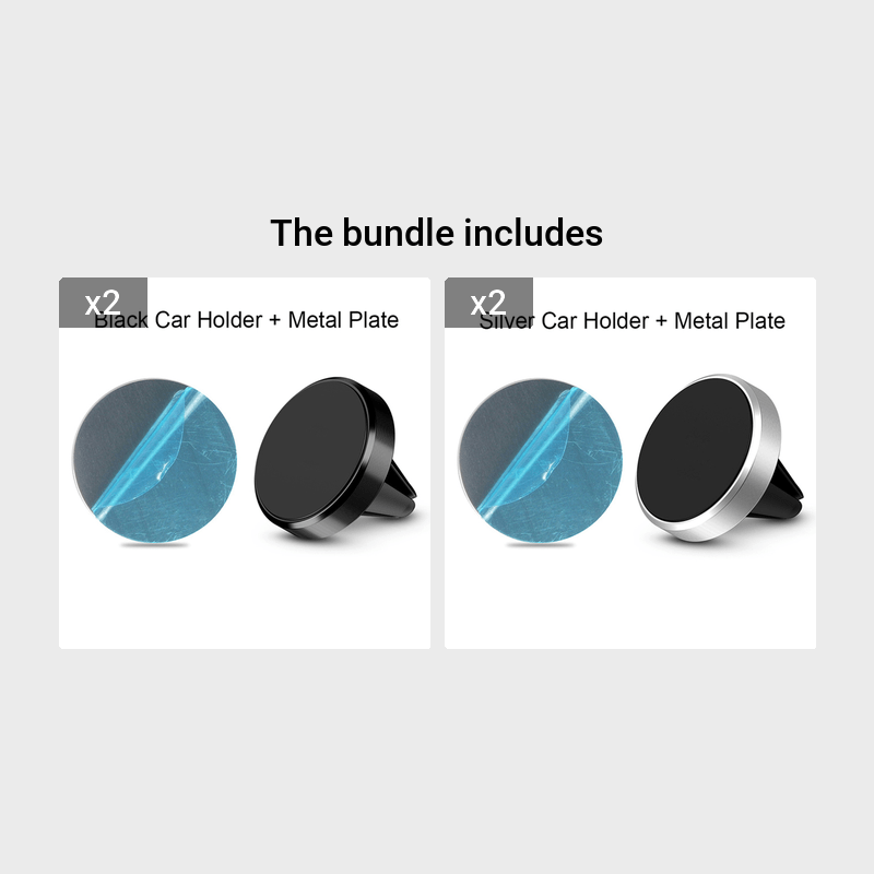Universal Round Magnetic Car Phone Holder for Dashboard and Air Vent