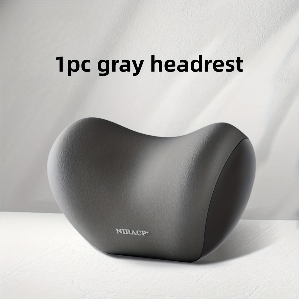 Ergonomic Memory Foam Car Headrest and Lumbar Pillow Set Black Adjustable Support