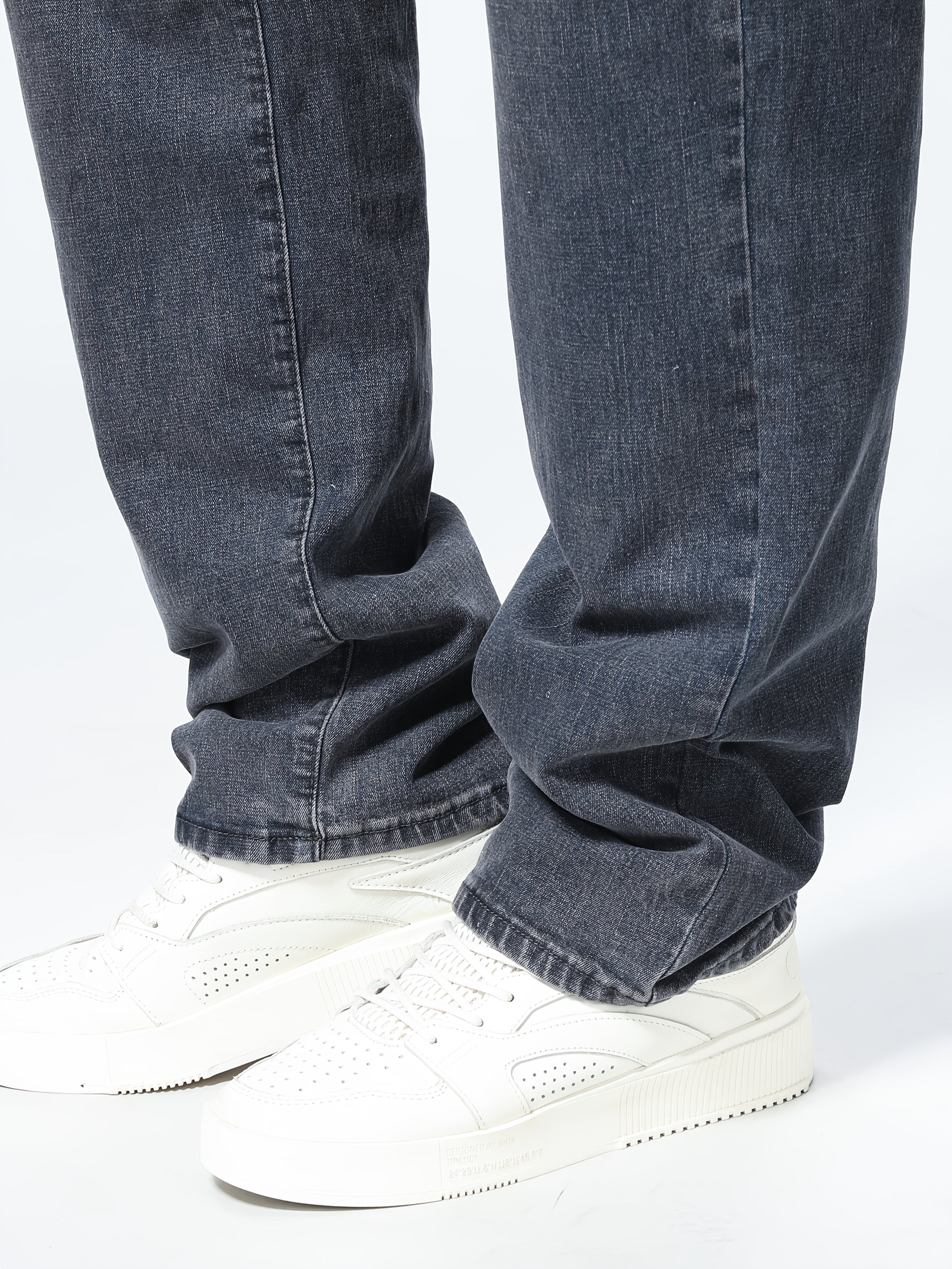 Plus Size Men's Casual Jeans Loose Fit Straight Leg Elastic Waist Rayon Blend Denim