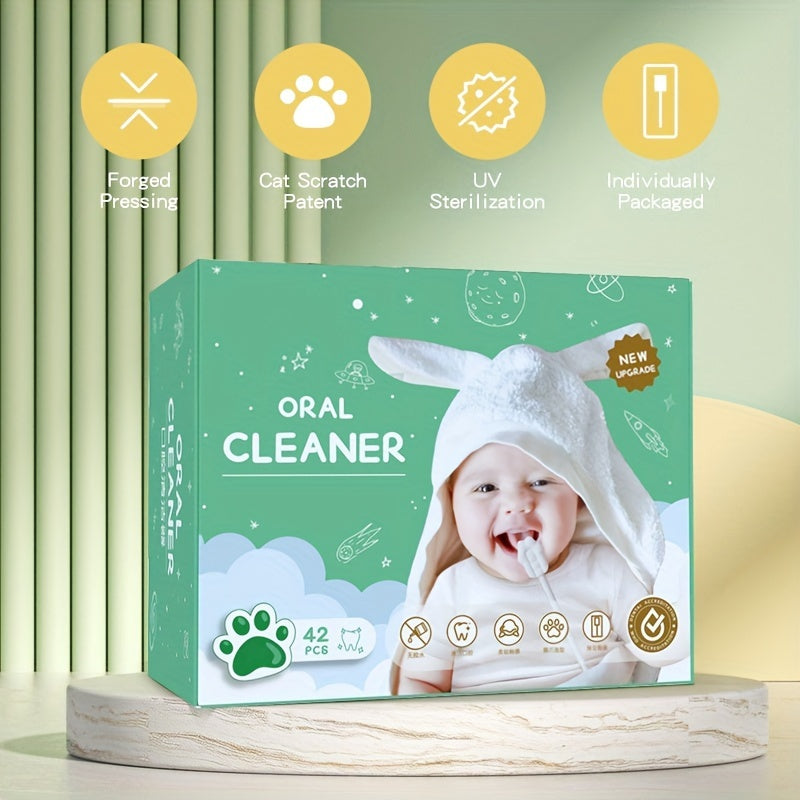 42-Piece Disposable Toothbrush Set for Children and Teens Soft Oral Care with Tongue Cleaner and Gauze