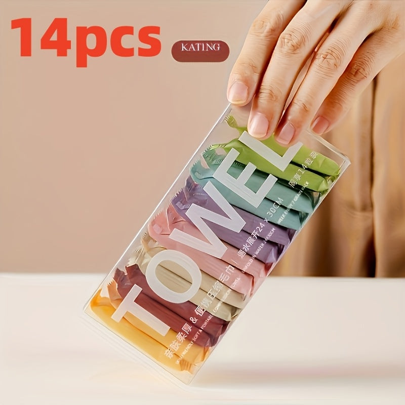 Сжатые туристические полотенца для лица, упаковка 7/14, утолщённые одноразовые очищающие салфетки