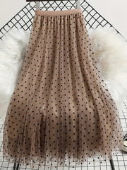 Plus Size Mesh Polka Dot Skirt Half Skirt Vacation Elegant Comfortable