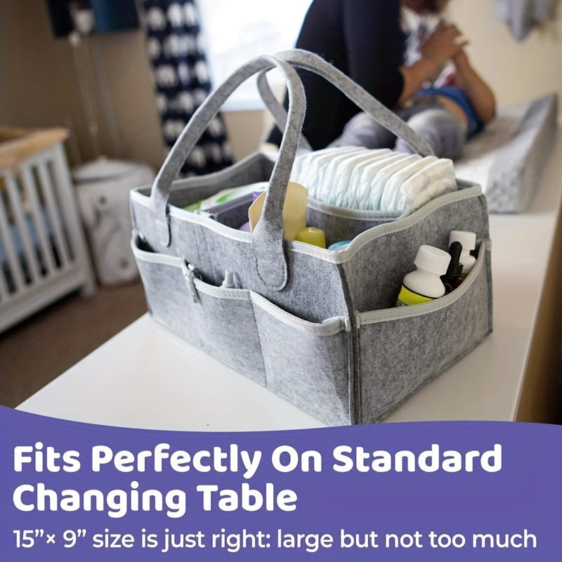Plaid Diaper Caddy Organizer for Nursery and Travel Storage