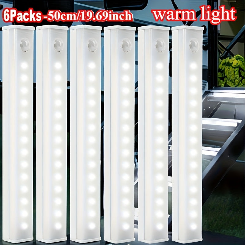 6 dona oq LED harakat sensorli chiroqlar simsiz zaryadlash USB qayta zaryadlanadigan ichki