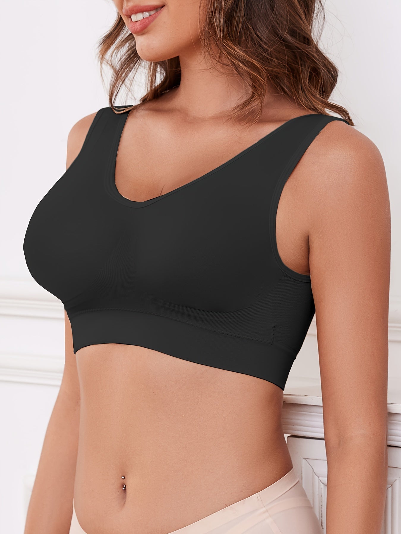 Women's Wireless Sports Bra High Support Yoga Running Push-Up