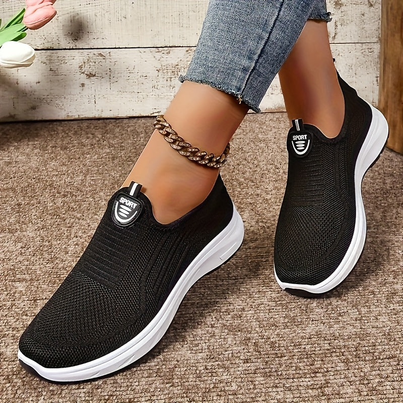 Ayollar uchun slip-on kundalik sport poyabzali, tarmoq tikanli, yengil, yopishqoqsiz, tashqi foydalanish uchun oyoq kiyim