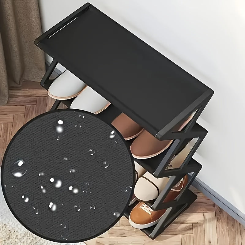 4-Qavatli yig'iladigan poyabzal javoni Qora metall joyni tejovchi tashkilot uchun yashash xonasi