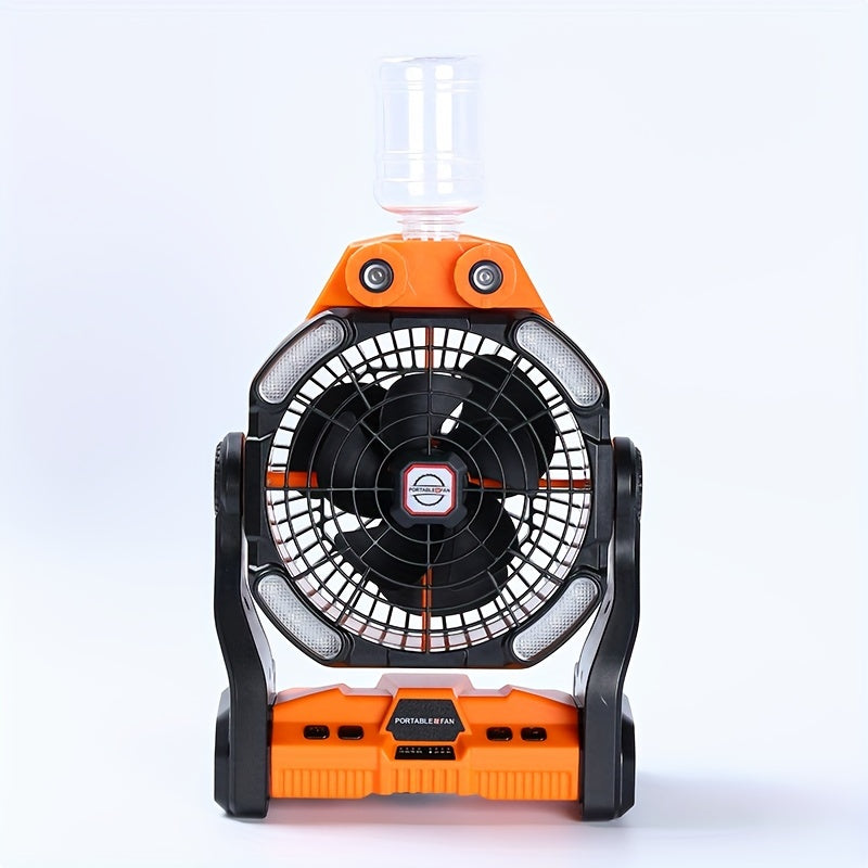 Portable Camping Fan with LED Lantern Dual Blade USB Rechargeable 20000mAh Battery