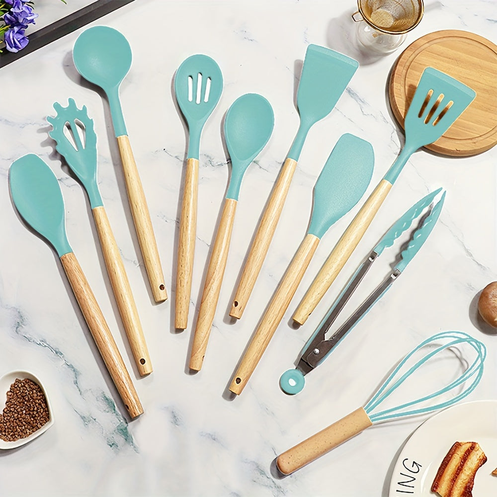 Silicone Kitchen Utensil Set 10 Pieces Heat Resistant Nonstick Cooking Tools