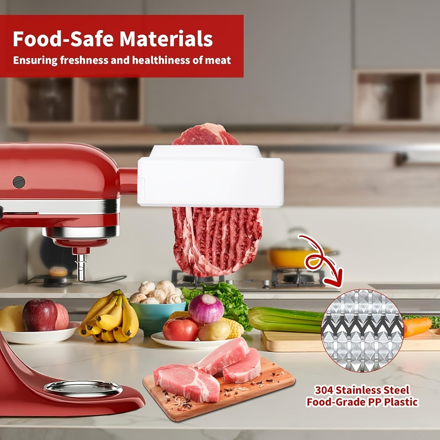 Accesorios para ablandador de carne para batidoras verticales KitchenAid, fáciles de limpiar, mejoran la ternura de la carne