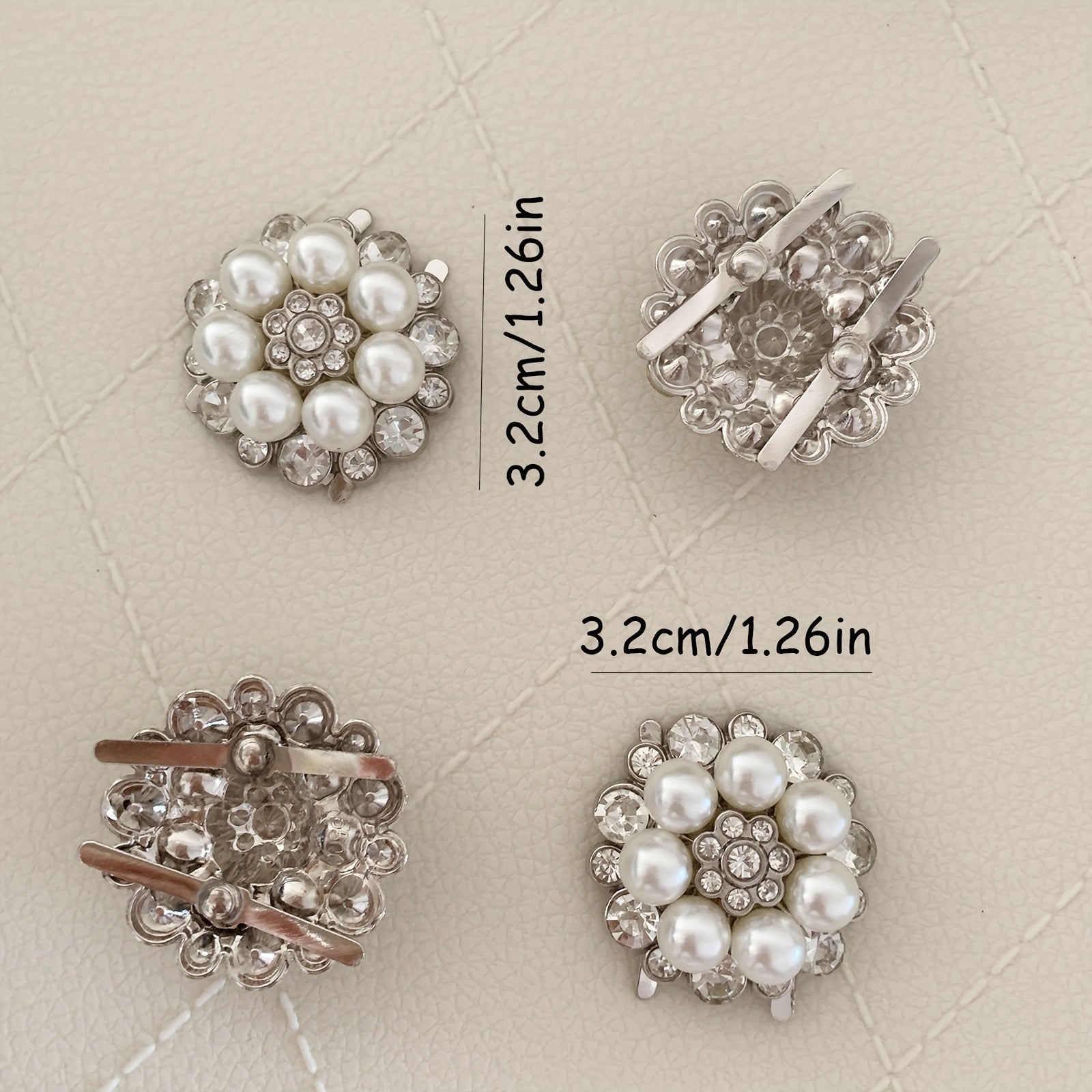 Unisex Pearl Rhinestone Shoe Charms Set for Sneakers and Boots