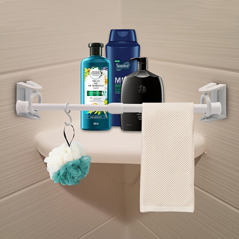 Adjustable White Refrigerator Cabinet Tension Rods Non-Slip Extension