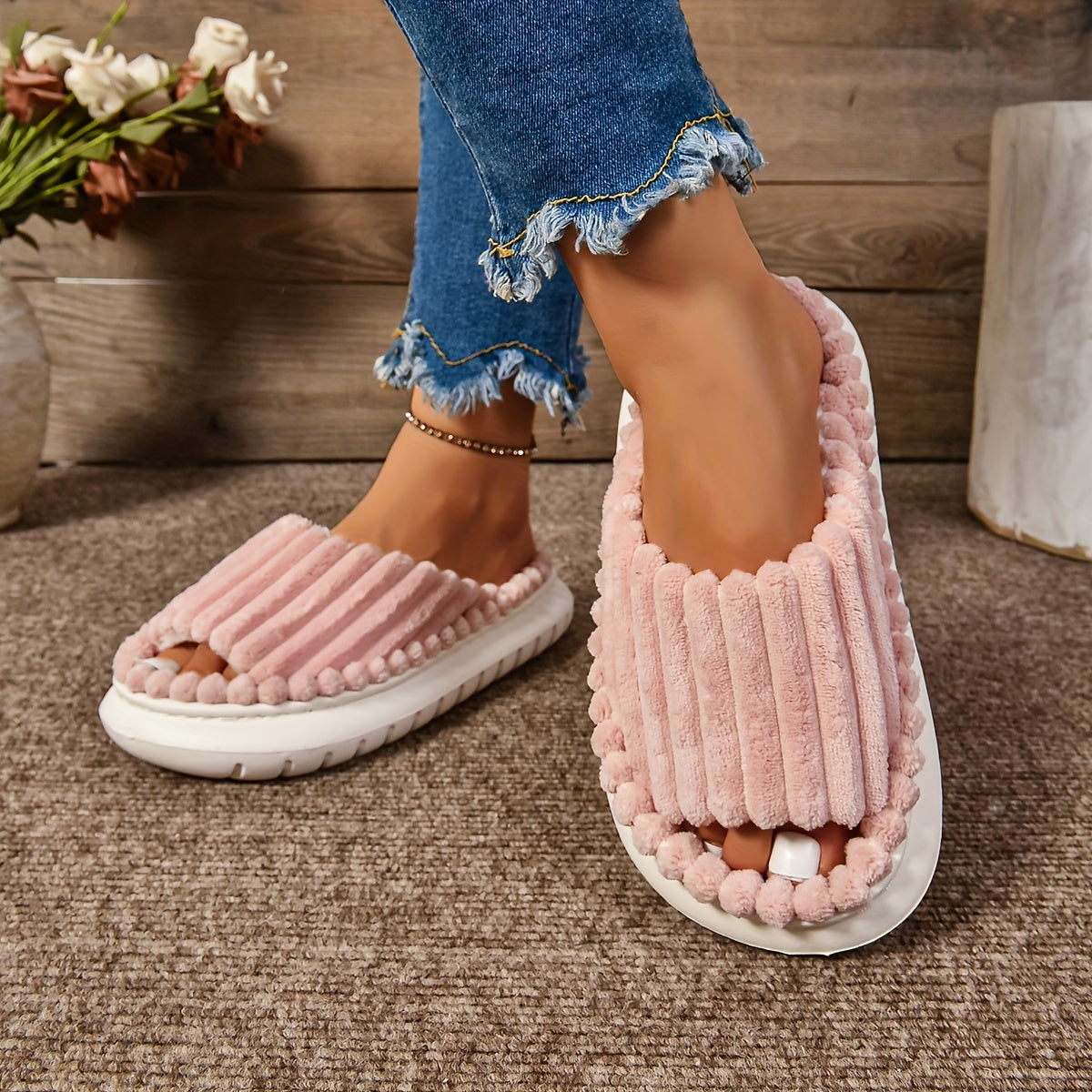Women's Cozy EVA Thick Sole Slippers Non-Slip Casual House Slides