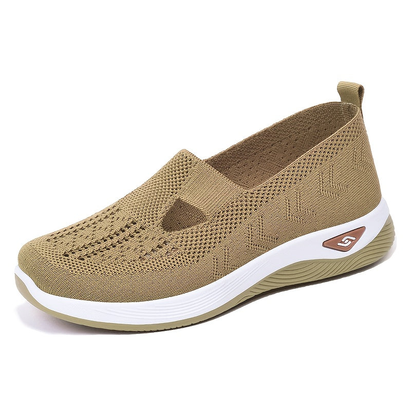 Women's Casual Slip-On Sneakers Breathable Fabric Rubber Sole Low-Top All-Season Shoes