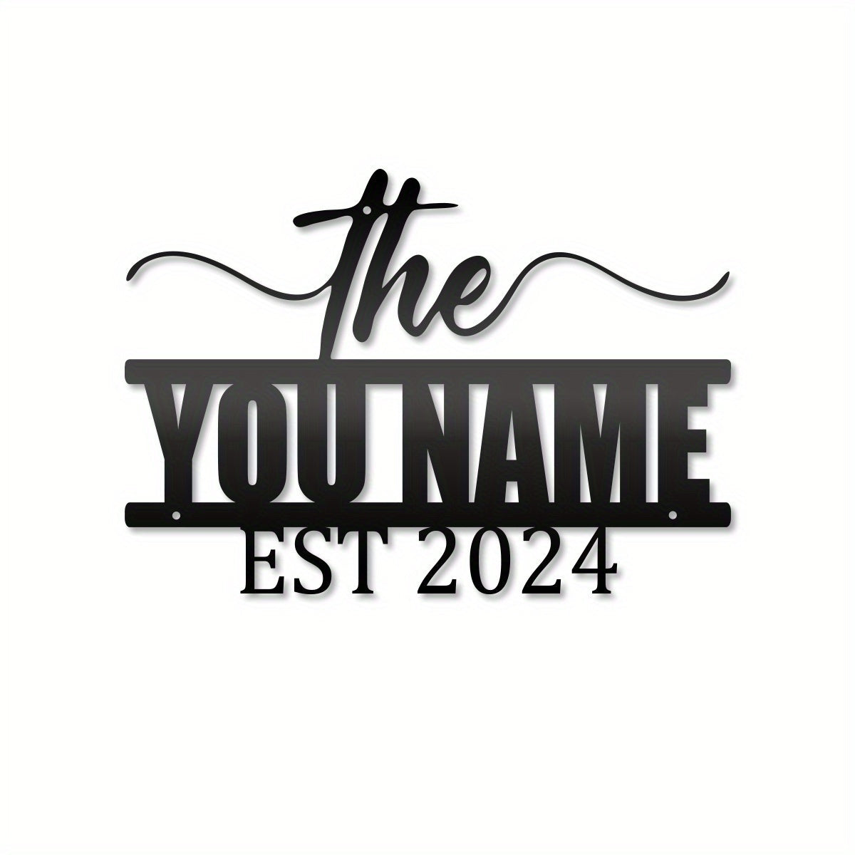 Zarif Monogram Uy Dekor - Shaxsiylashtirilgan Qora Metall Oila Ismi Eski Belgisi, Temirdan Yasalgan