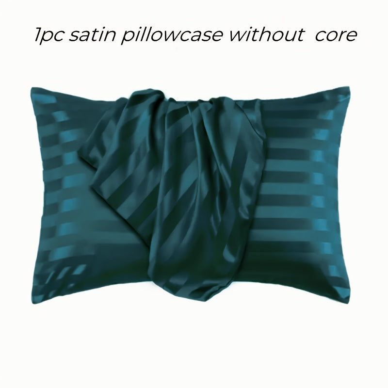 Striped Satin Pillowcase with Envelope Closure, Easy to Clean, Bedroom Decor