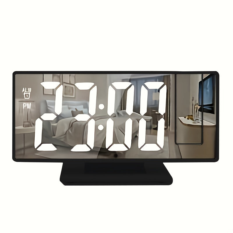 Black Projection Clock with USB Power and Large Display for Home Decor