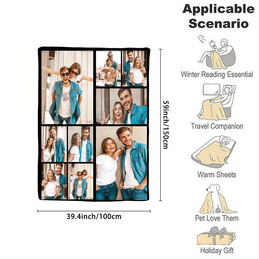 Personalized Couple Flannel Throw Blanket Soft Warm Gift for Couch Bed Camping