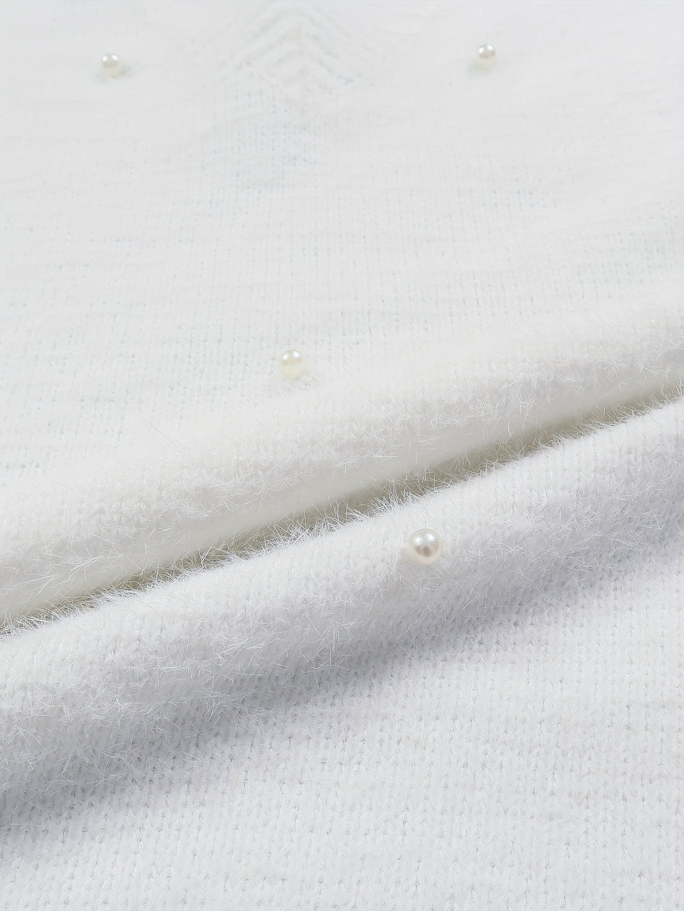 Plus Size Women's Yellow V-Neck Sweater Fleece-Lined Cuffs Geometric Pattern