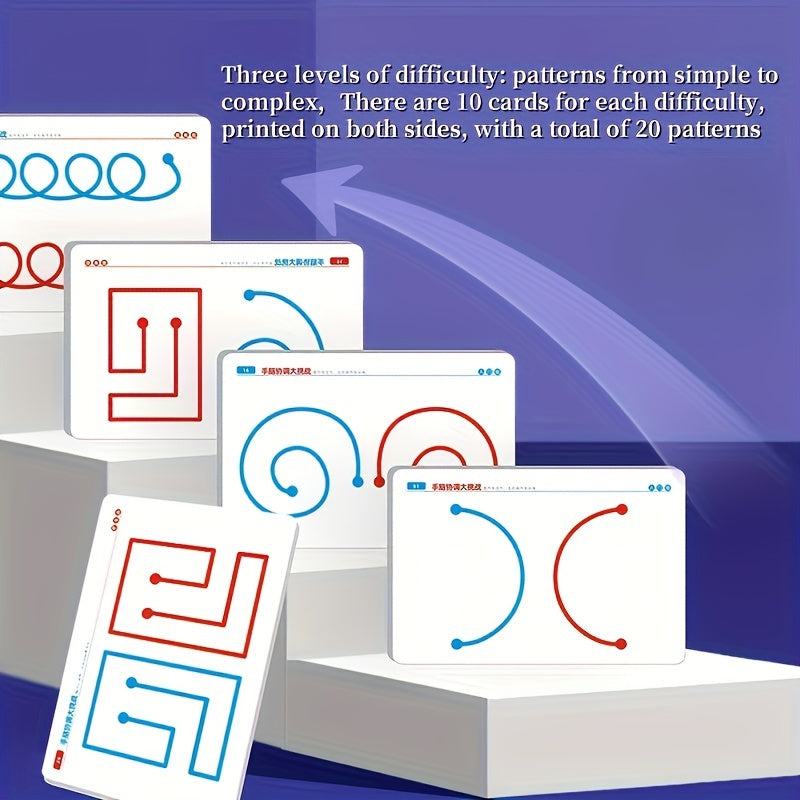 20-Pack Educational Practice Boards for Motor Skills and Hand-Eye Coordination, Reusable Cardboard