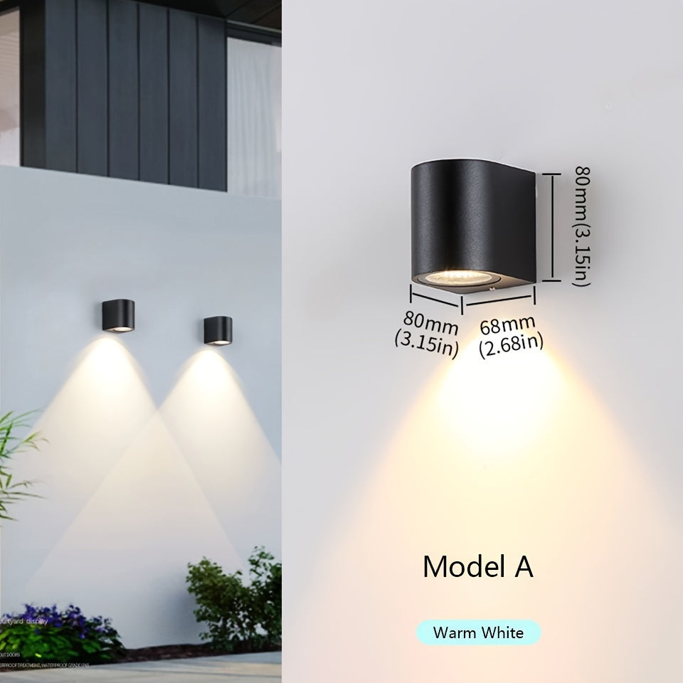 Luz de pared LED exterior de 3W 6W, a prueba de agua, negro, para jardín, porche, interior y exterior