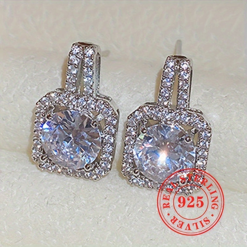 Sterling Silver S925 Earrings Cubic Zirconia for Weddings and Daily Wear