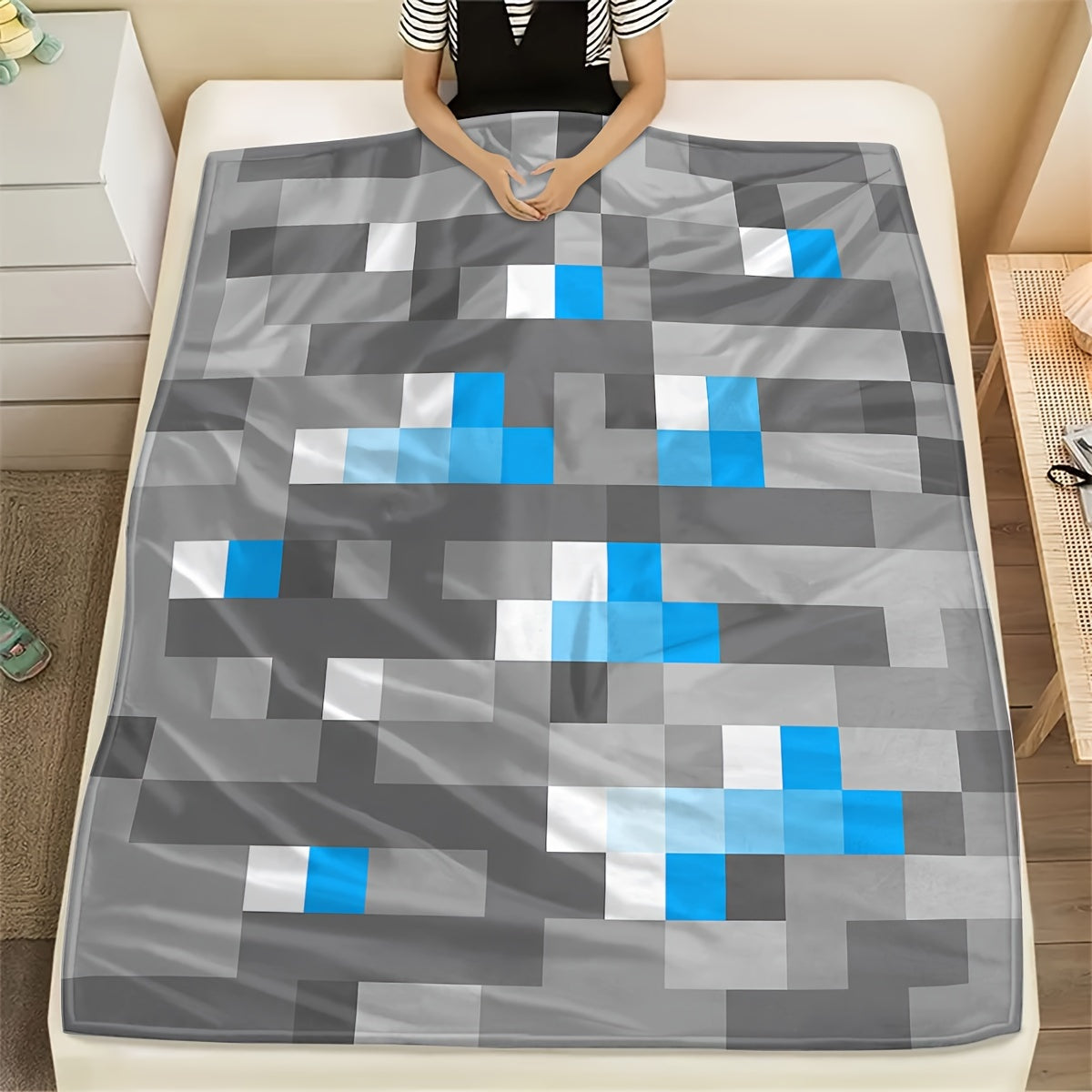 Diamond Mine Print Throw Blanket Soft Versatile for Couch Bed Camping