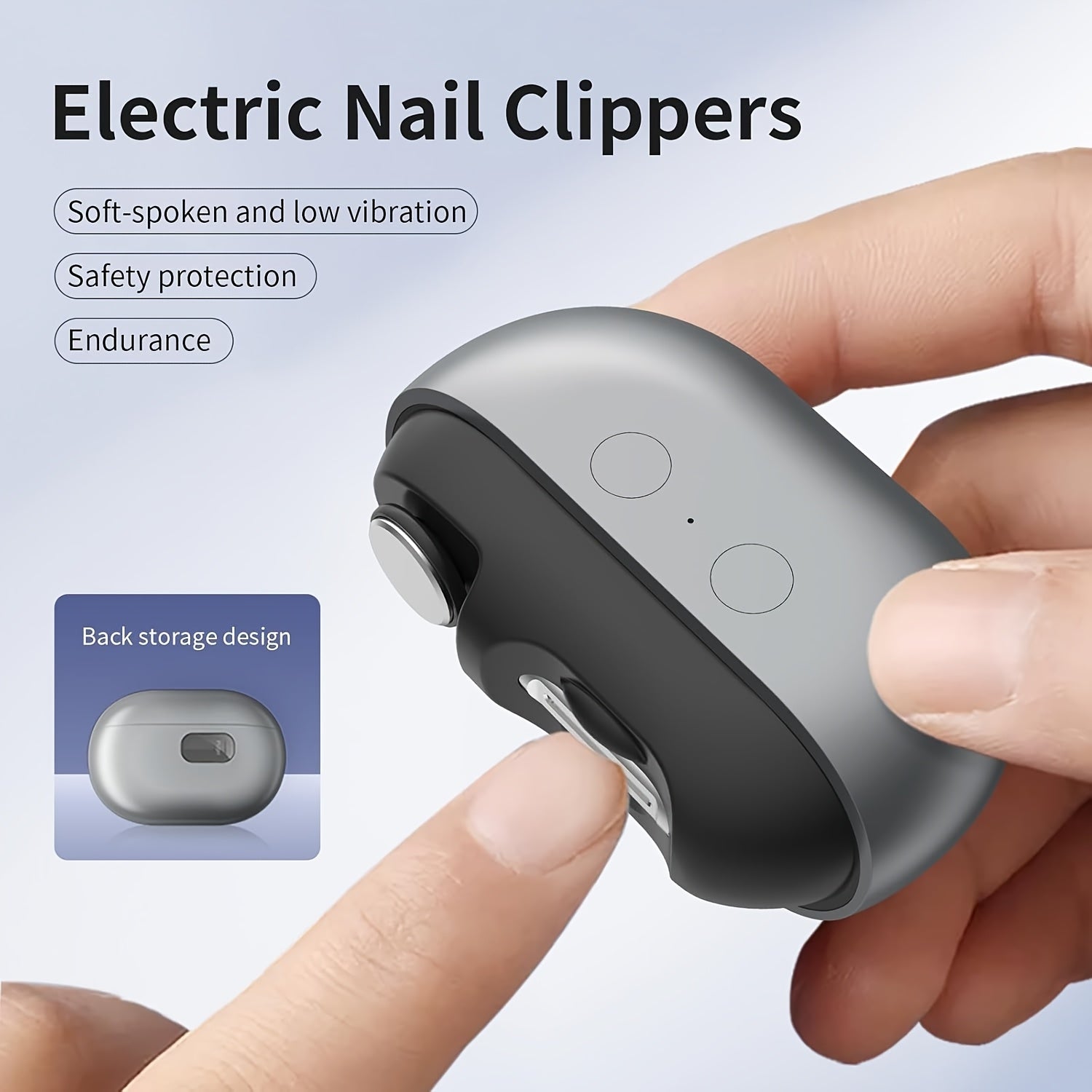 Dispositivo eléctrico para cuidado de uñas con luz LED, recargable, compacto, alimentado por batería