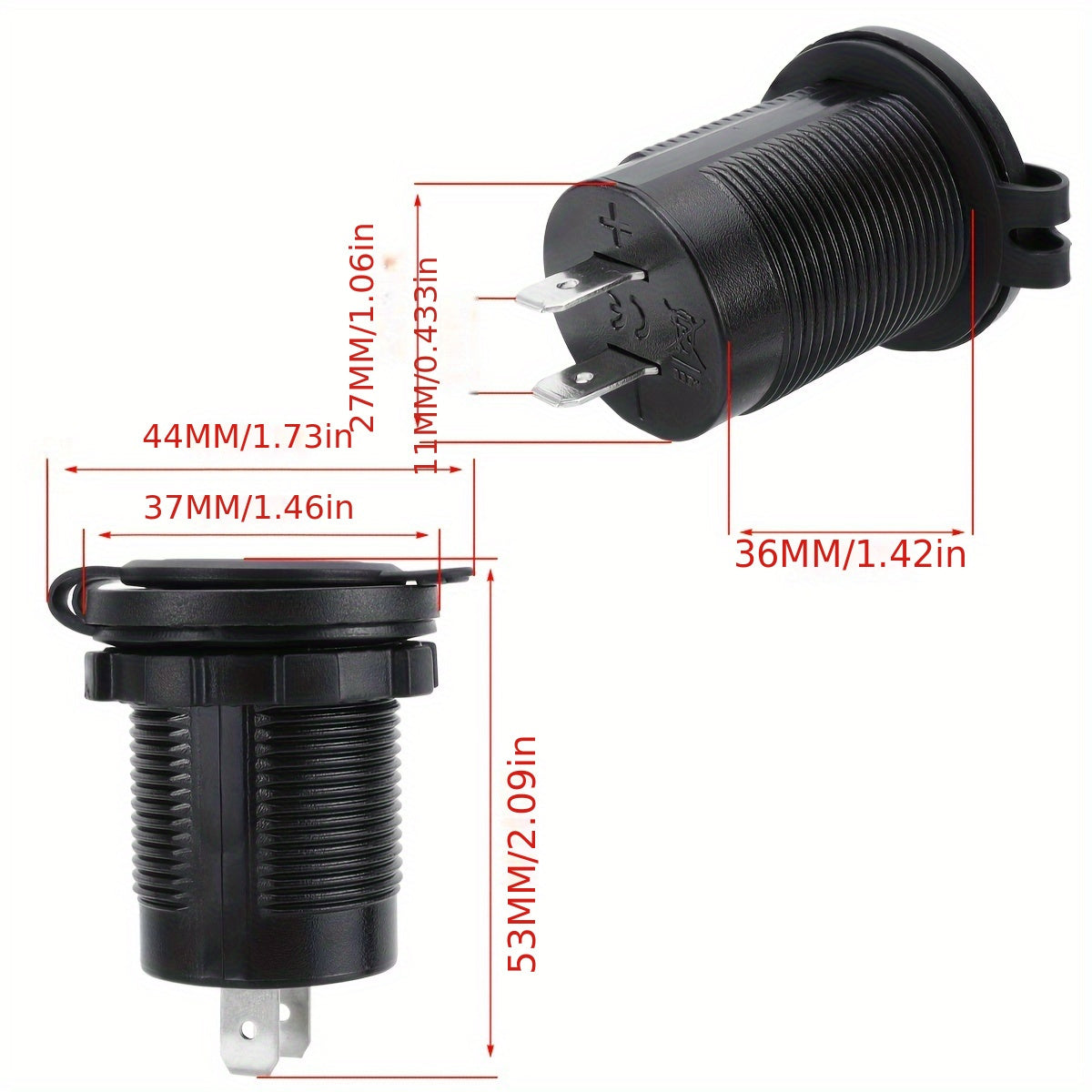 Universal Dual USB Car Charger Socket for Vehicles and Motorcycles