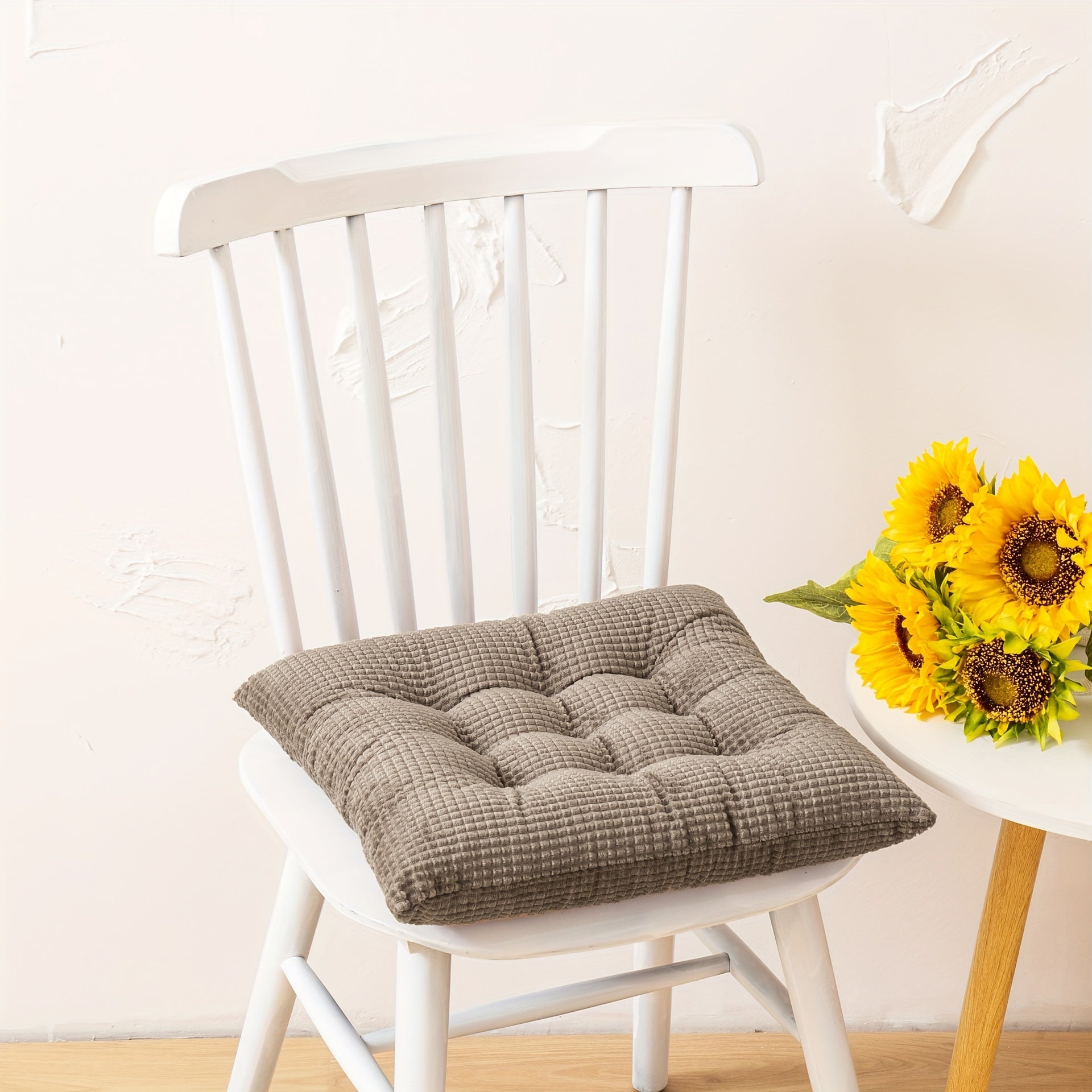 Solid Color Seat Cushion for Chairs Thickened Anti-Slip Foul-Resistant All-Season Home Dining and Office