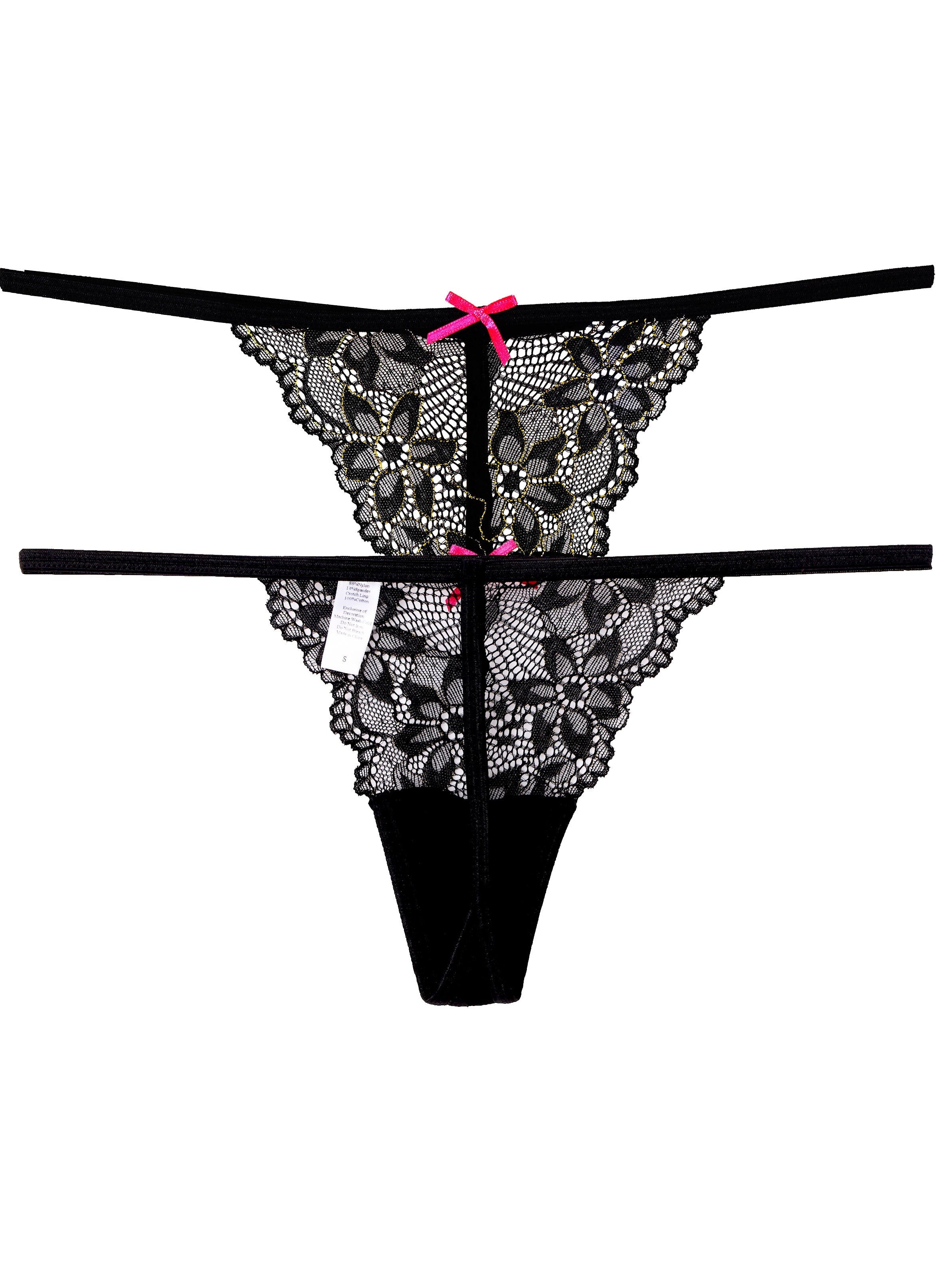 Women's Lace G-String Thongs in Assorted Colors and Patterns Lingerie