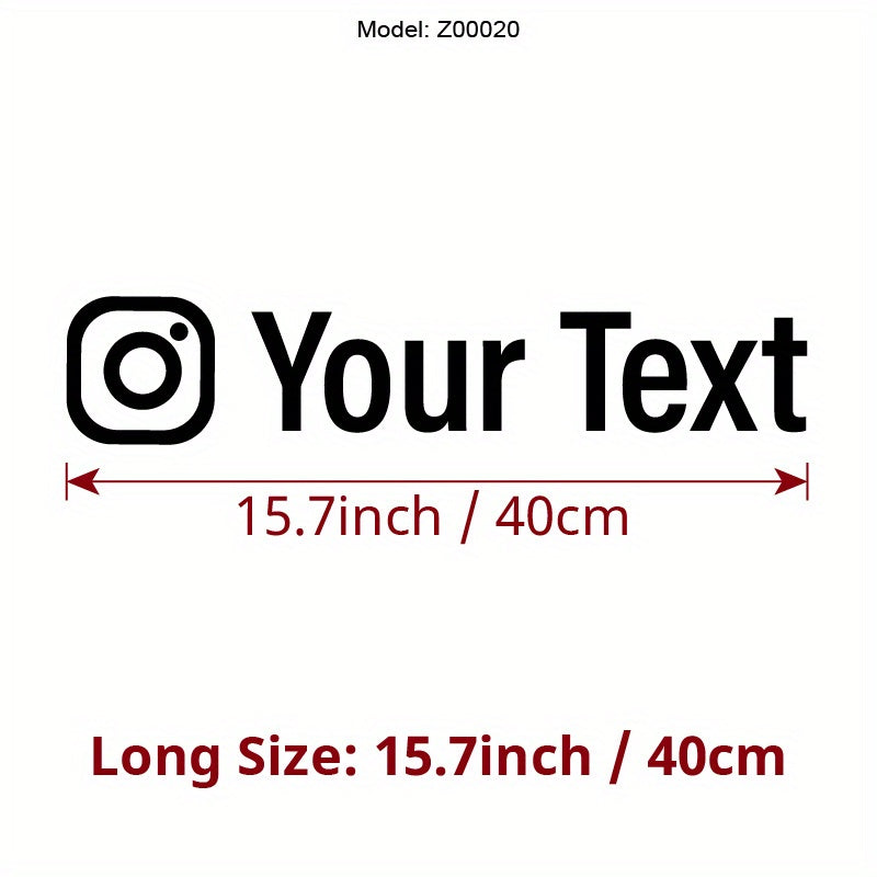 Instagram nomi uchun moslashtiriladigan vinil avtomobil oynasi stikerlari, o'z-o'zidan yopishadigan