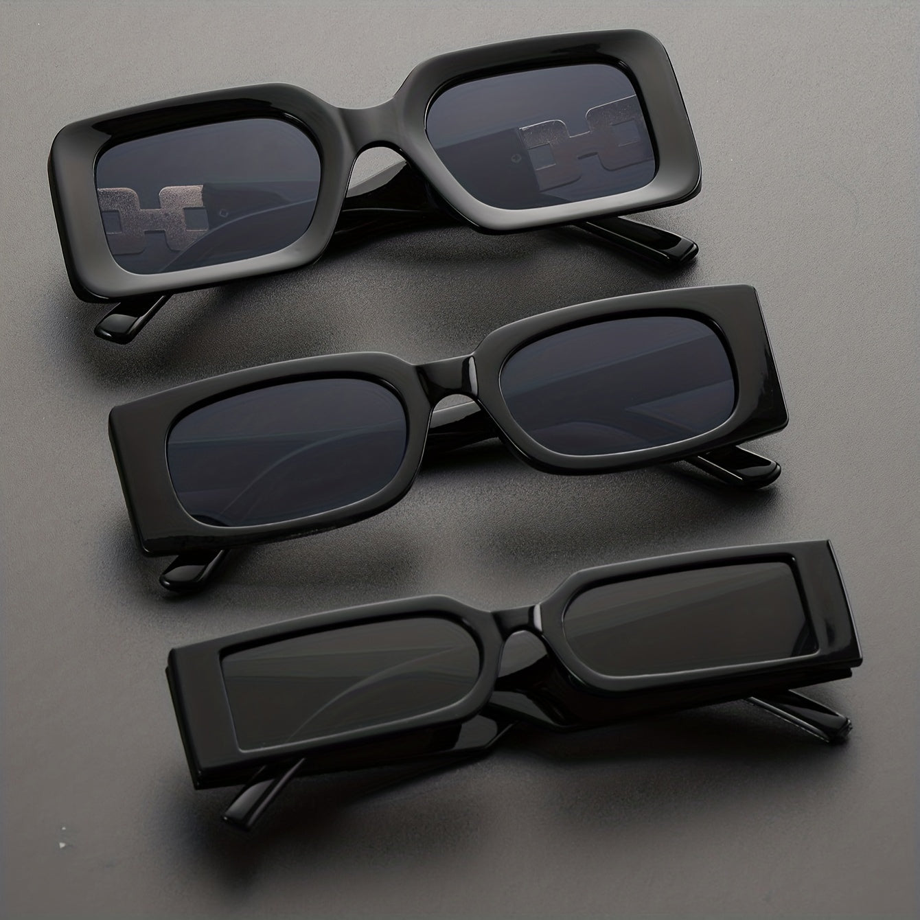 Erkaklar uchun kvadrat moda ko‘zoynaklar 3 ta to‘plam, bardoshli PC ramka, kundalik kiyim uchun qulay uslub