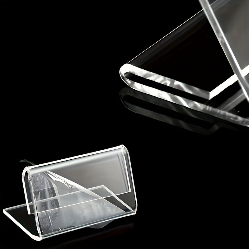 Acrylic Price Tag Business Card Holder Set of 10 with Small Sign Tag and Pendulum
