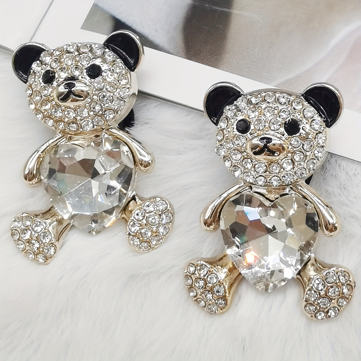 Women ABS Resin Heart Bear Shoe Charms Rhinestone Decor Bling Accessories