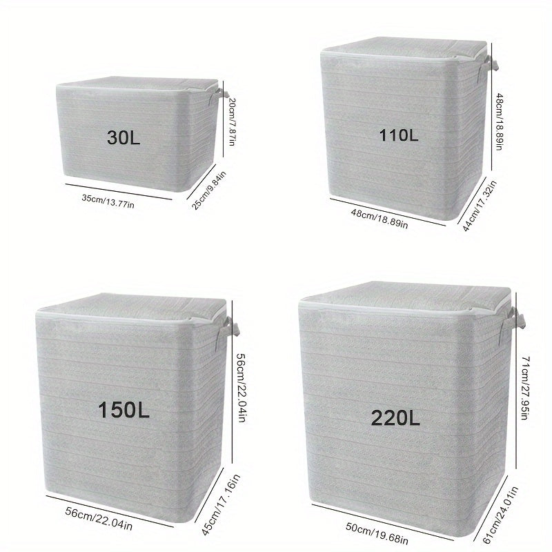 Gran bolsa de almacenamiento duradera con cremallera para ropa, ropa de cama y juguetes
