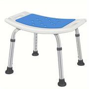 Adjustable Shower Chair for Seniors Disabled Non-Slip Feet Supports Up to 158kg